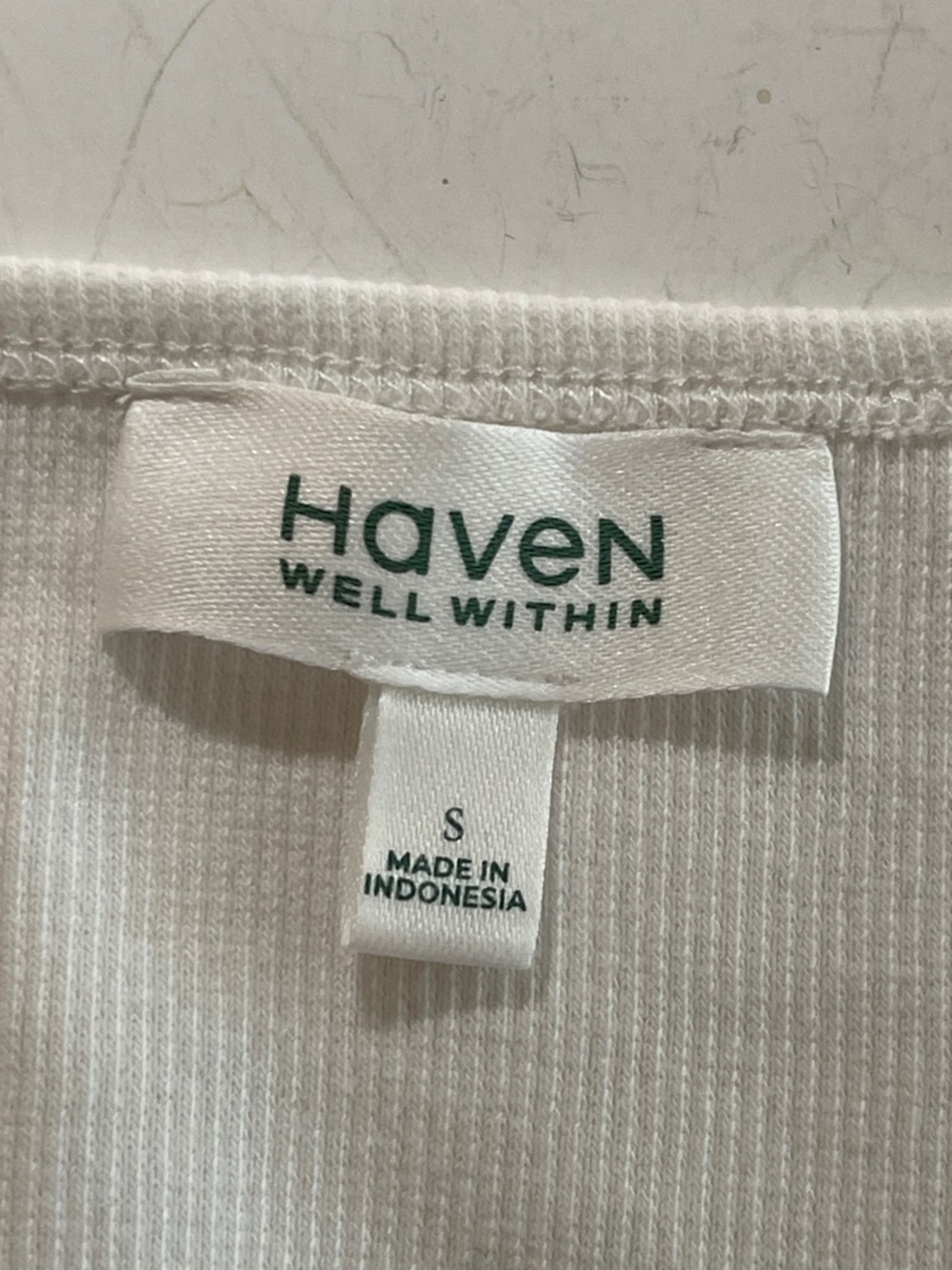 Haven White Ribbed Racer Back Tank Top - Picture 3 of 4